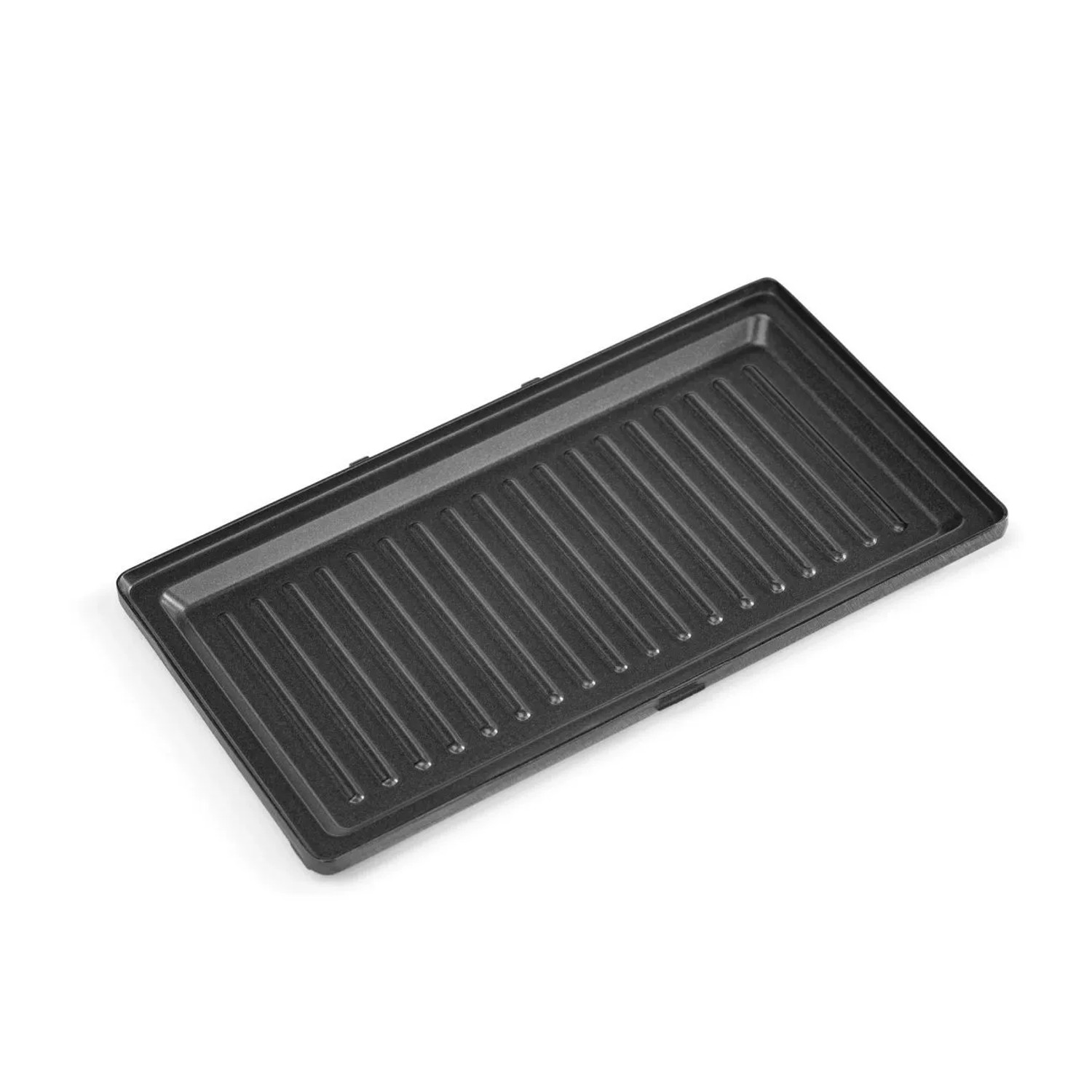 Grillplatte für Westfalia Tischgrill Vario 3-in-1, schwarz, aus Metall.