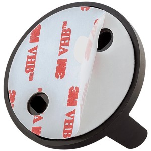 Detailansicht der Rückseite des schwarzen Tiger Tune Reserverollenhalters mit 3M Klebefolie.