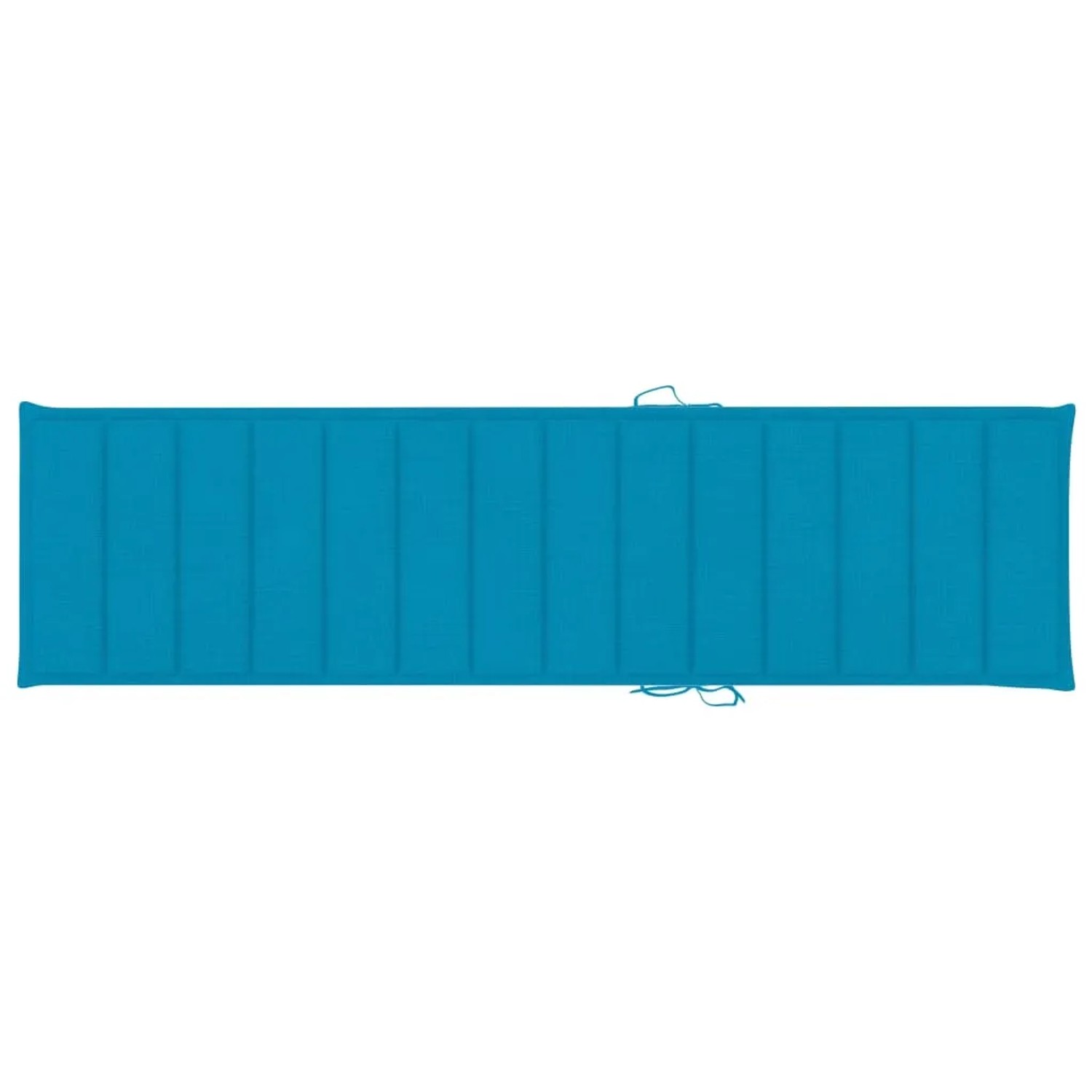 Blaue Auflage für vidaXL Sonnenliege aus Teakholz, Detailansicht.
