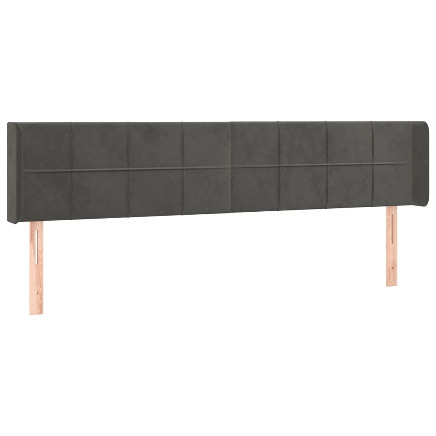 vidaXL LED Kopfteil Dunkelgrau 203x16x78/88 cm Samt 3123303