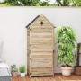 Outsunny Gartenschrank aus Tannenholz, naturbelassener Werkzeugschrank für Garten und Terrasse.