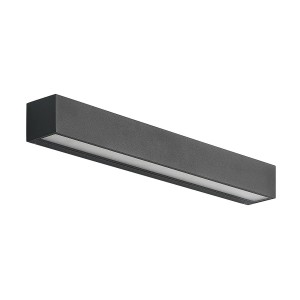 Moderne, schwarze Arcchio LED Außenwandleuchte Lengo aus Aluminium, 50cm breit.