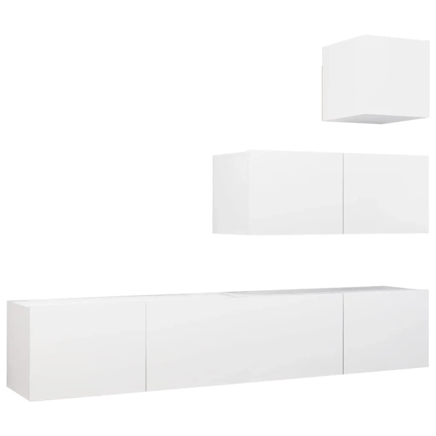 vidaXL 4-Tlg TV-Schrank-Set Weiß Holzwerkstoff 3078736