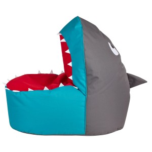 Bunter Sitting Point Sitzsack Shark, 260 l, in Form eines Haifischmauls.