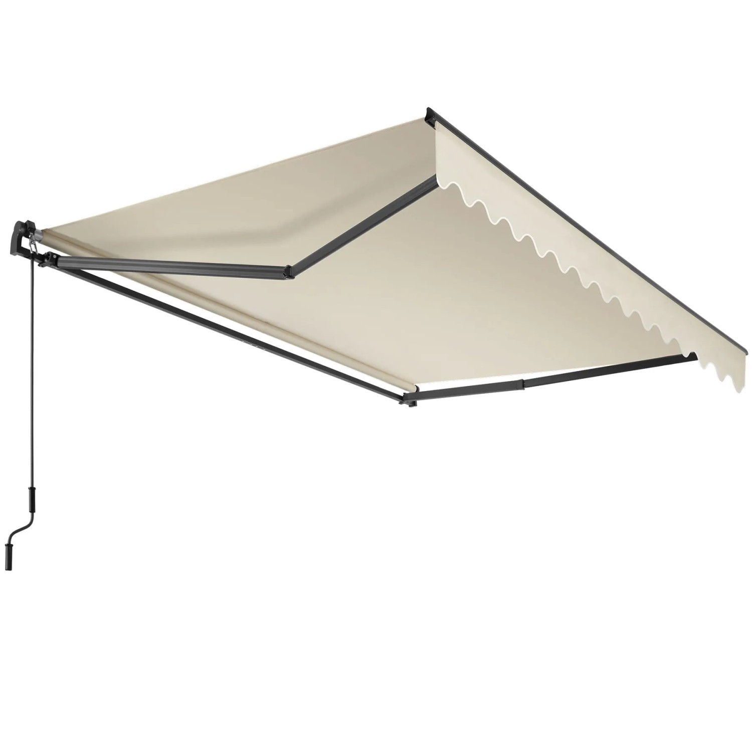 Tectake Gelenkarmmarkise Ornella Verschiedene Größen Uv Beständig und Wasserabweisend 250 x 200 cm 200 x 250 x 41 cm Beige