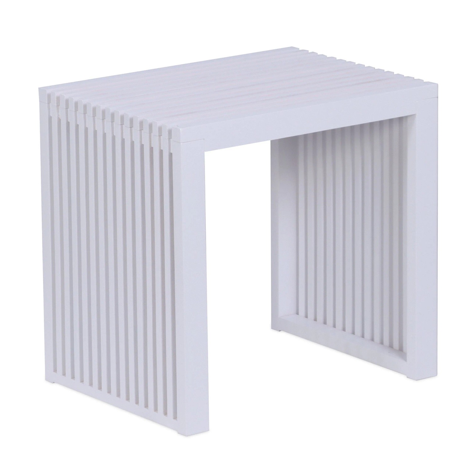 Relaxdays Sitzbank Bambus Weiß Rutschfest 43 cm x 45 cm x 33 cm 6,5 kg