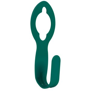 Grüne Gartenschlauch-Wandaufhängung zur platzsparenden Lagerung.