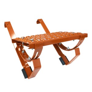 Daprona Laufrost Set für Flachdachziegel, 60cm, Stahl verzinkt, Ziegelrot. Dachleiter Zubehör für sicheren Halt.