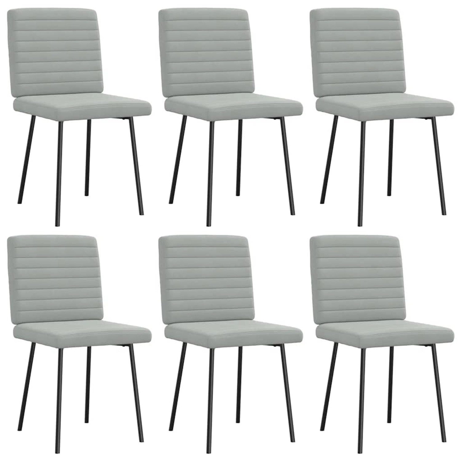 vidaXL Esszimmerstühle 6 Stk Hellgrau Samt 3315526 günstig online kaufen