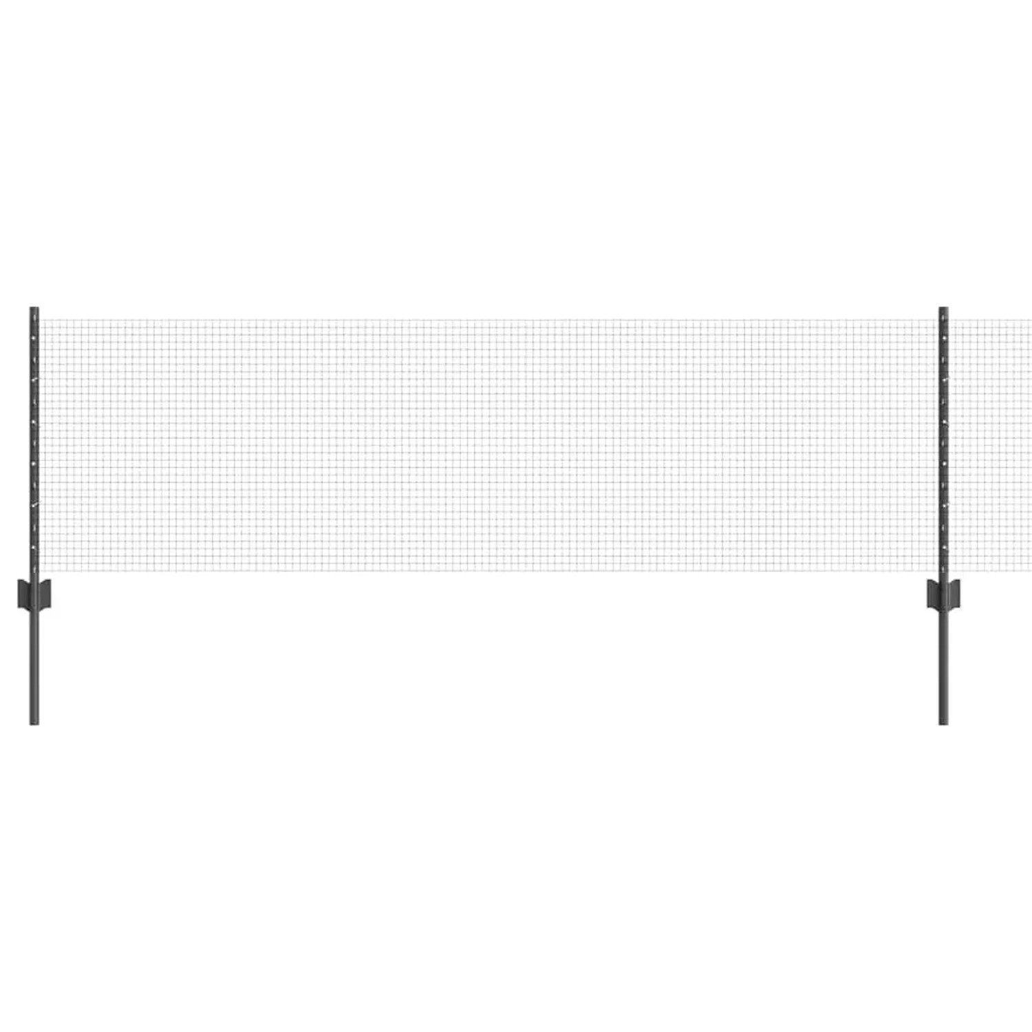 vidaXL Zaun mit Pfosten Grau 0,6 x 100 m Stahl und PVC 3336655