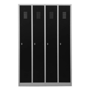 PROREGAL Garderobenspind Camel mit 4 Fächern in Grau-Anthrazit, ideal für Werkstatt & Büro.