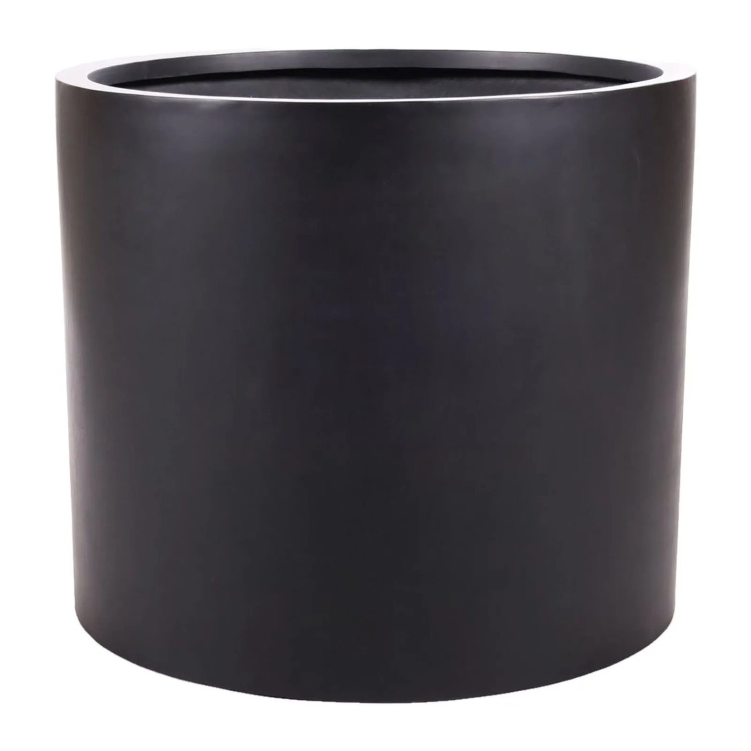 Elegant Einrichten Pflanzkübel Fiberglas Zylindrisch D70xH60cm Schwarz-matt