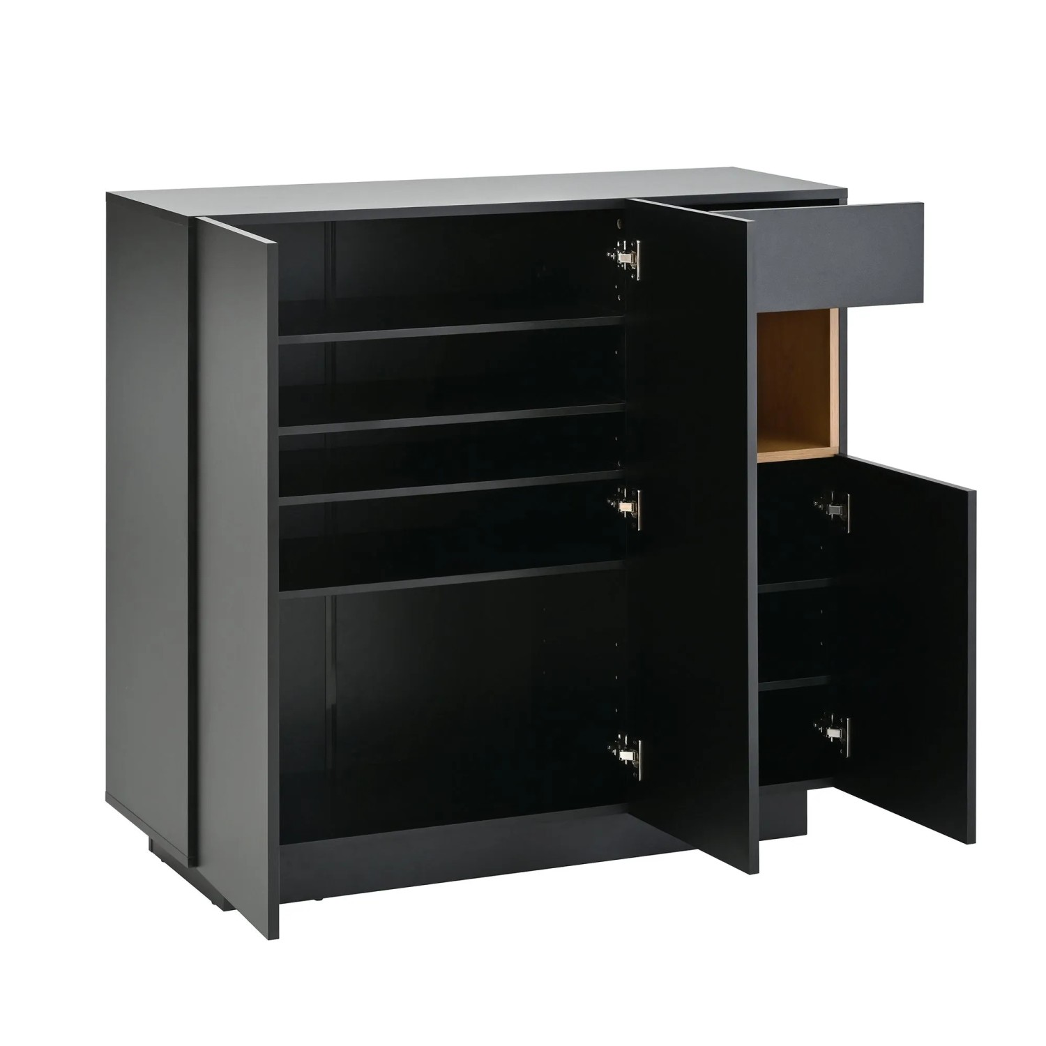 Okwish Schuhschrank Mit Schublade Eingang 105x39x100cm Schwarz Natur