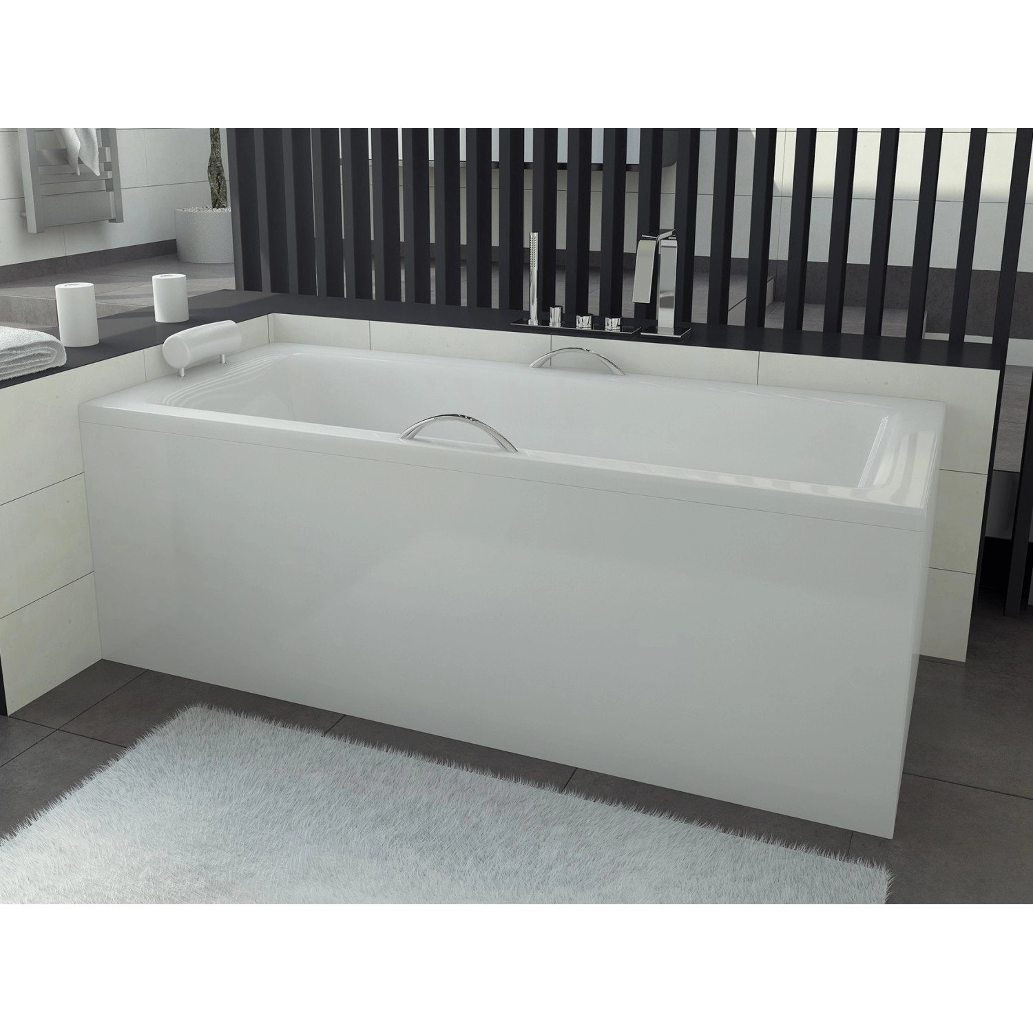 Bad Land Badewanne Rechteck TALIA 170x75 Ablauf Füße_3