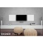 Weiße Vasner Citara M Infrarotheizung (450W) als Flächenheizung im Wohnzimmer.
