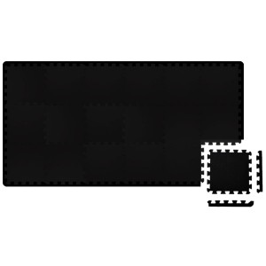 Schwarzes 36er Set eyepower Bodenschutzmatten 30x30 cm, ideal als Werkstattboden.