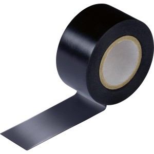 Schwarzes Isolierband, 25mm x 10m, für Elektroinstallationen.