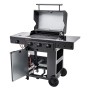 Char-Broil Gasgrill Essential 3 G mit Seitenbrenner, Tru-Infrared, offene Tür, Ablagefläche und Räder.