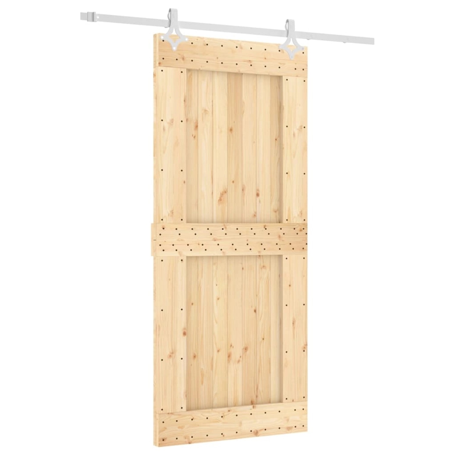 vidaXL Schiebetür mit Beschlag 90x210 cm Massivholz Kiefer 3203188 günstig online kaufen