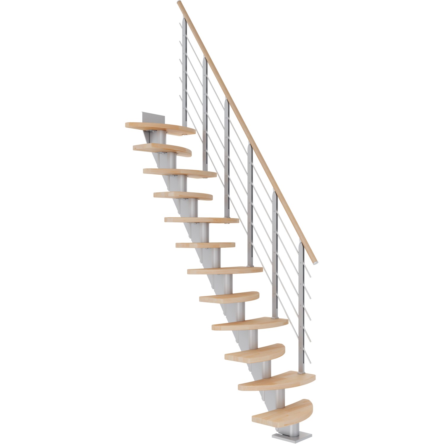 Dolle Mittelholmtreppe Berlin Buche Perlgrau GH bis 270 cm Variabel 64 cm F günstig online kaufen