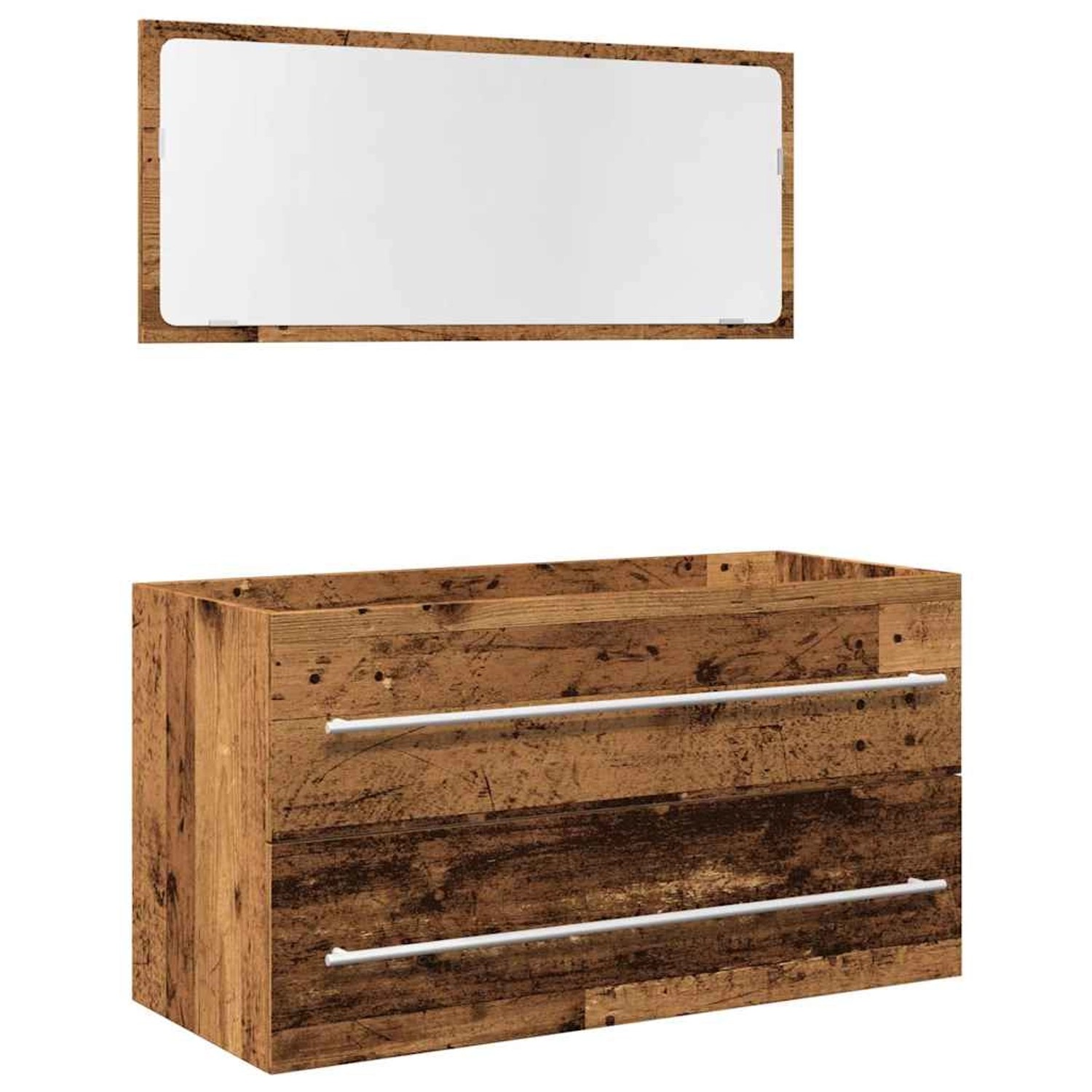 vidaXL 2-Tlg Badmöbel-Set Altholz-Optik Holzwerkstoff 856388 günstig online kaufen