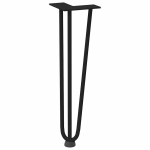 Schwarzes vidaXL Haarnadelbein, 42 cm, aus Stahl für Couchtisch.