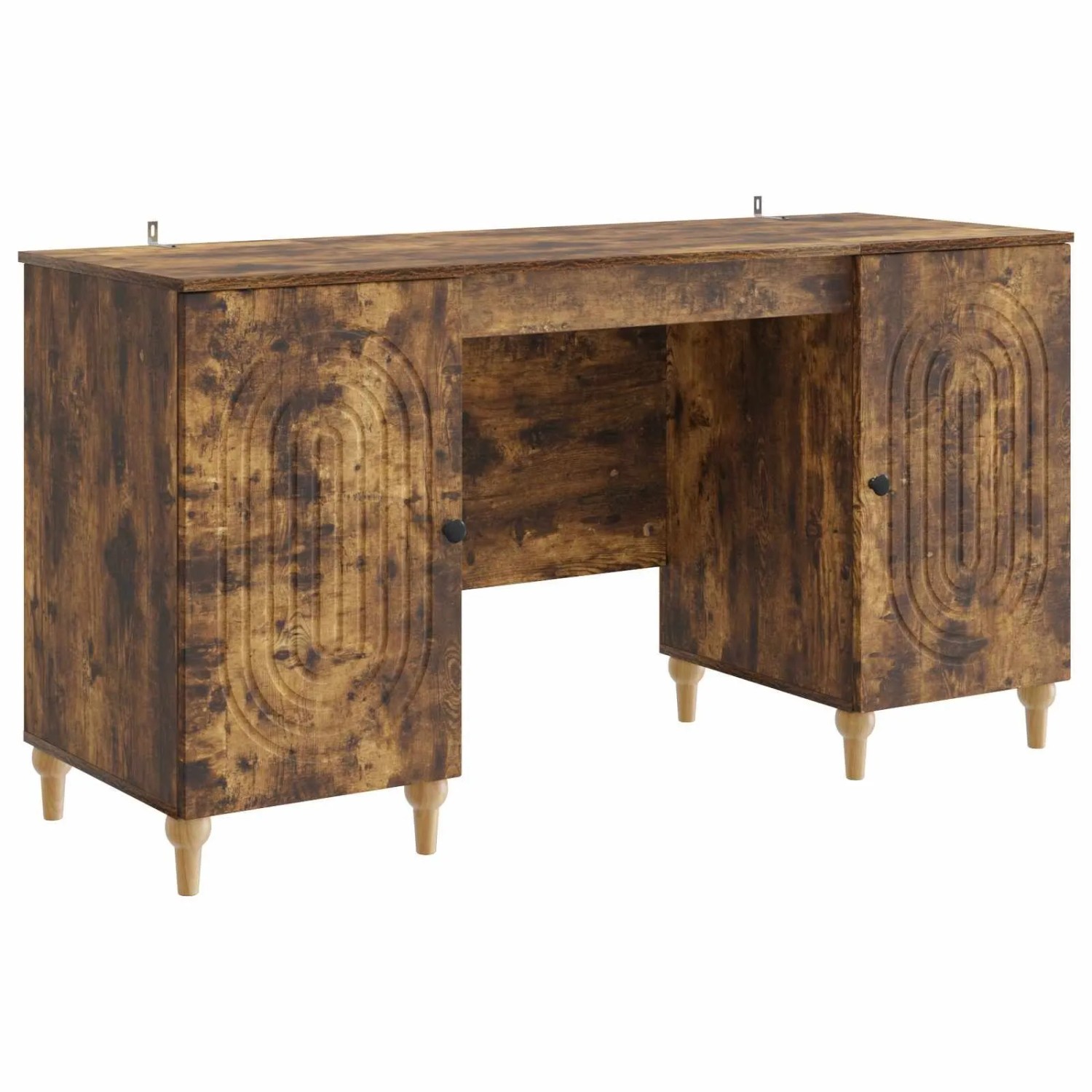 vidaXL Schreibtisch Geräucherte Eiche 142,5 x 50 x 75 cm Holzwerkstoff 3414581