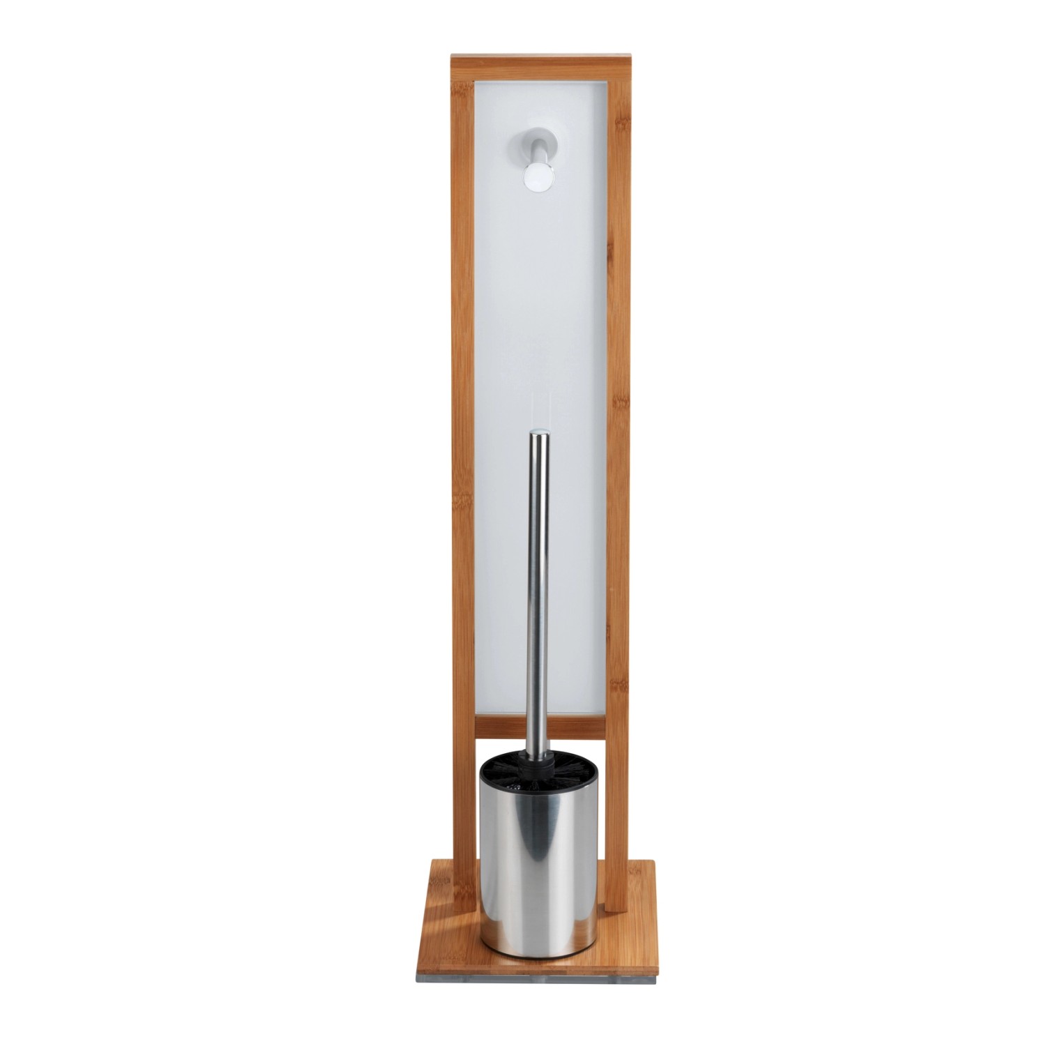 Wenko WC-Garnitur Rivalta Bambus mit Bürste und Halter für Toilettenpapier.