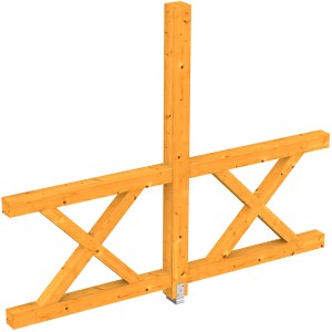 Skan Holz Seitenwand Andreaskreuz, Fichte Eiche hell, Zubehör für Terrassenüberdachungen.