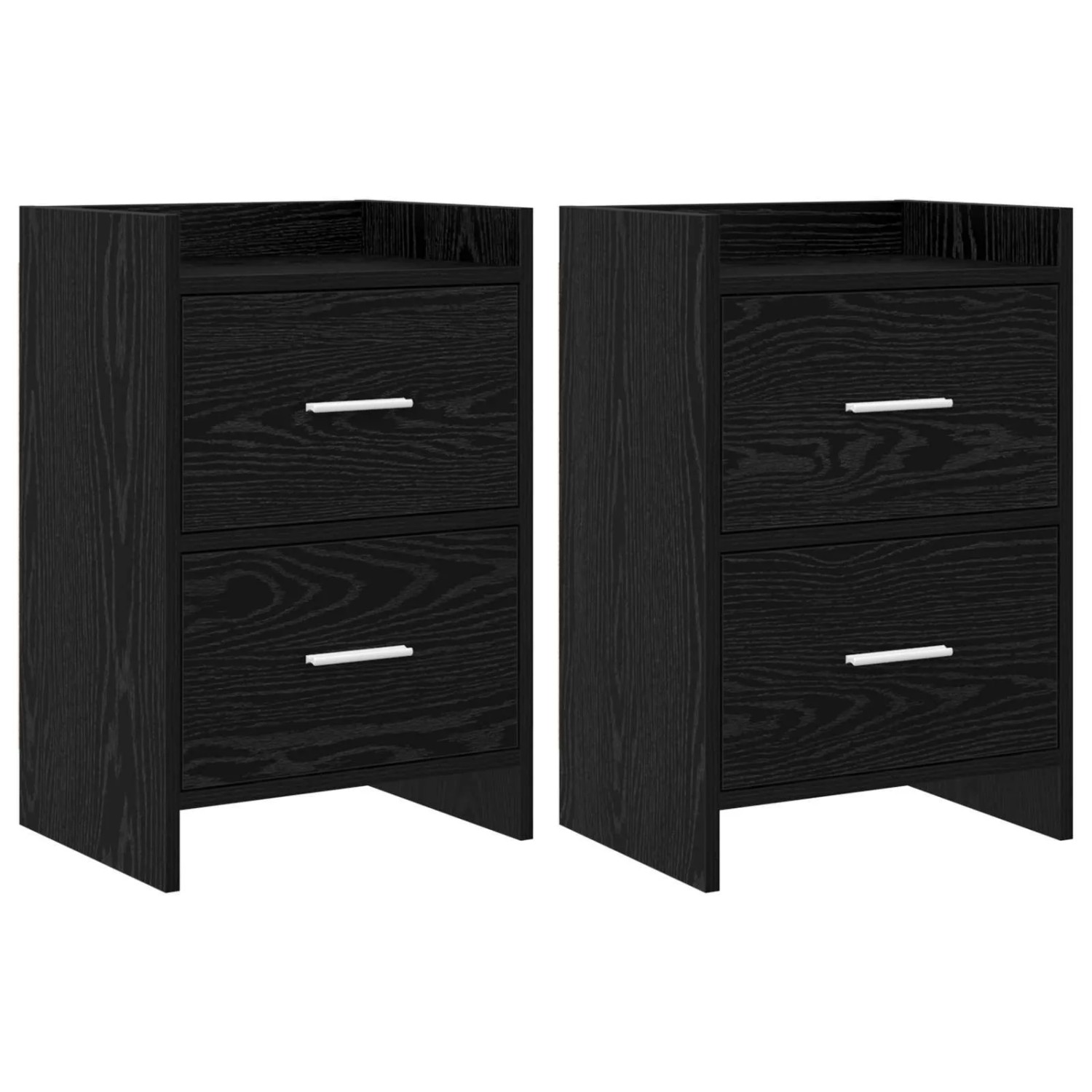 vidaXL Nachttische 2 Stk Schwarze Eiche 40 x 30 x 60 cm Holzwerkstoff 8010966