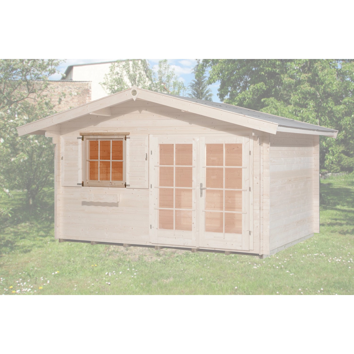 Einzelfenster 91 cm x 91 cm für Weka Gartenhäuser mit Wandstärke 45 mm günstig online kaufen