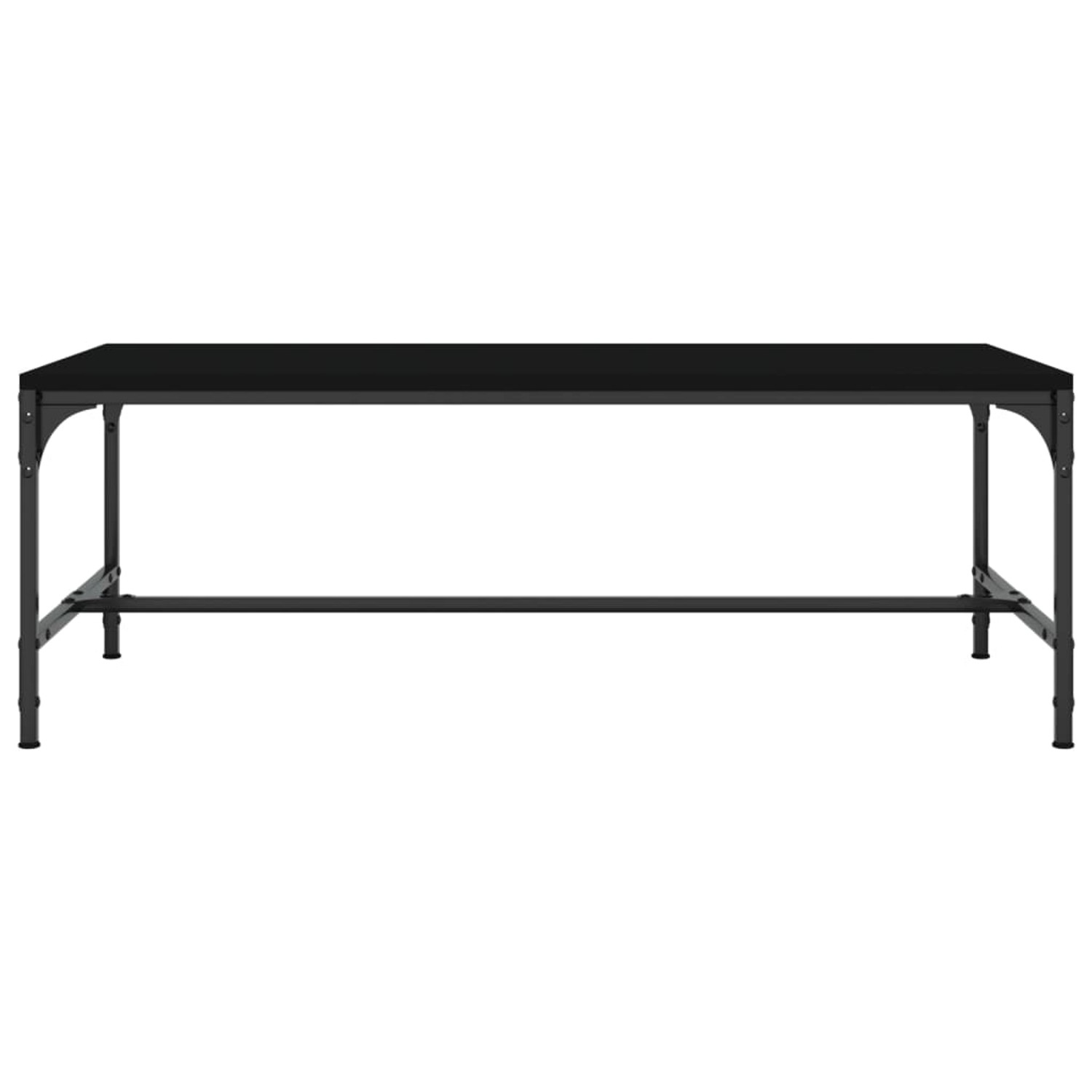 Schwarzer vidaXL Couchtisch (80x50x35 cm) aus Holzwerkstoff und Stahl, ideal für Wohnzimmer.