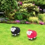 Relaxdays Gartenfigur Schaf Keramik Pink Wetterfest 33 cm x 24 cm x 44 cm 4,1 kg_3
