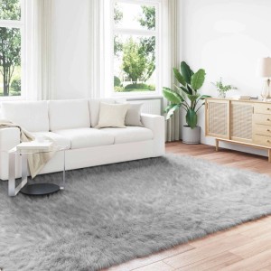 vidaXL Kunstschaffell Teppich Tafalla Grau 240 x 340 cm Polyester 42021530