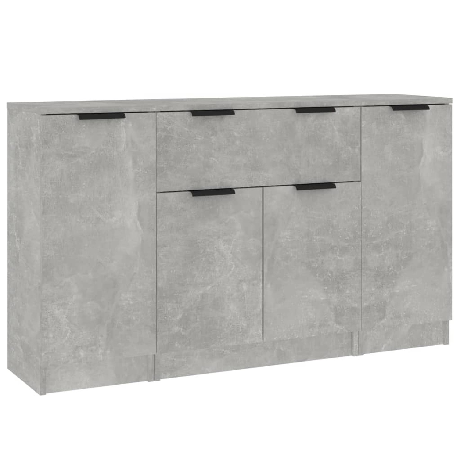 vidaXL Sideboards 3 Stk Betongrau Holzwerkstoff 3115831