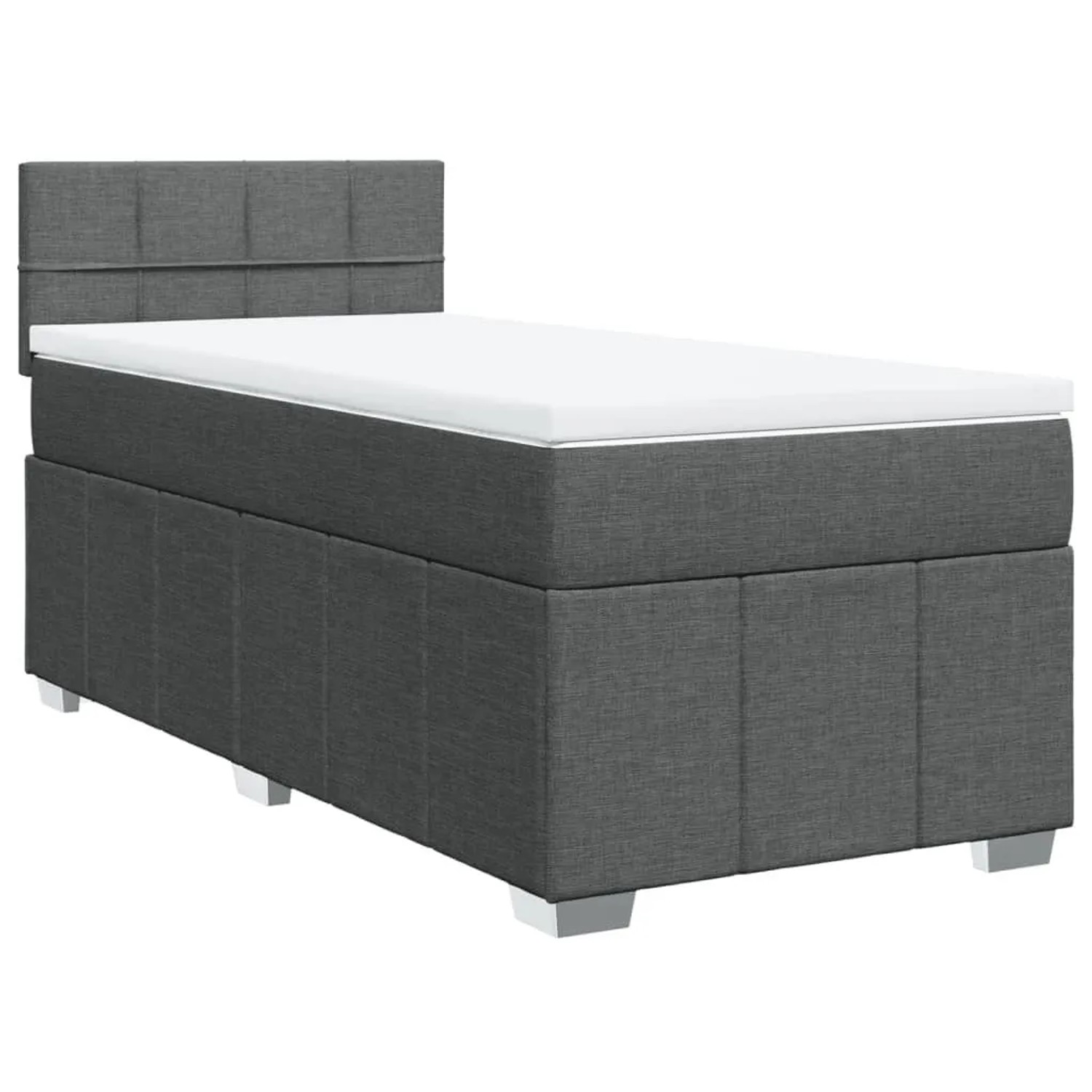 vidaXL Boxspringbett mit Matratze Dunkelgrau 90x190 cm Stoff 3286924