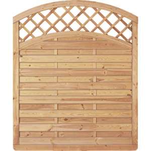 T & J Sichtschutzzaun Avantgarde Doppelbogen, 180x150cm, aus Holz mit Rankgitter.