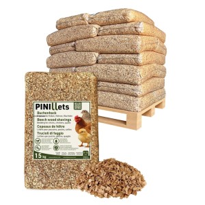 PINI Buchenhack Grob 300 kg Einstreu für Hühner & Küken