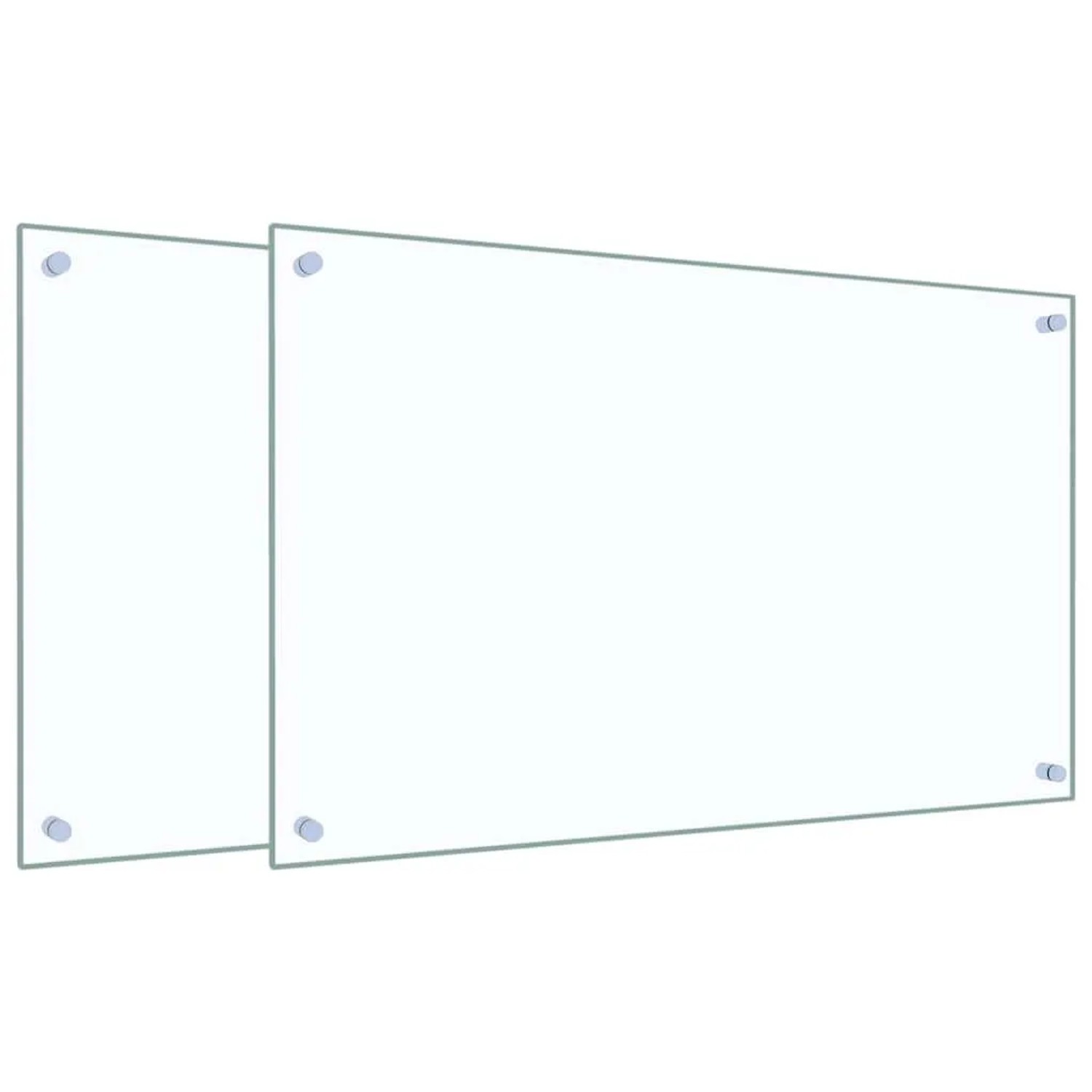 vidaXL Küchenrückwände 2 Stk Transparent 80x50 cm Hartglas 3315793
