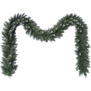 Künstliche, beschneite Tannengirlande, 270 cm lang, ideal zur Dekoration im Winter.