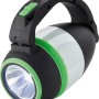 Schwarze Handtaschenlampe LED mit Tragegriff und grünen Akzenten.