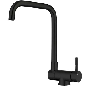 AICA Wasserhahn Doppelfunktion 360° Drehbare Kippbare Schwarz Küchenarmatur mit 304 Edelstahl und Keramikventil Mischbatterie