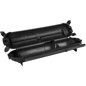 Calima Sicherheitsbox für CEE Stecker, offene schwarze Kunststoffbox für Autoanhänger Zubehör.