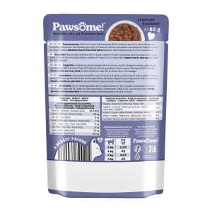 Pawsome Katzen-Nassfutter Adult Lamm, 85g Packung.