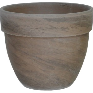 Pflanztopf Levante, Ø 39 cm, Basalt, aus Terrakotta für Garten und Terrasse.