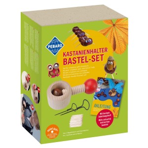 Pebaro Kastanien-Bastelset 5: Set mit Werkzeug, Zahnstochern und Anleitung für Kastanienfiguren.