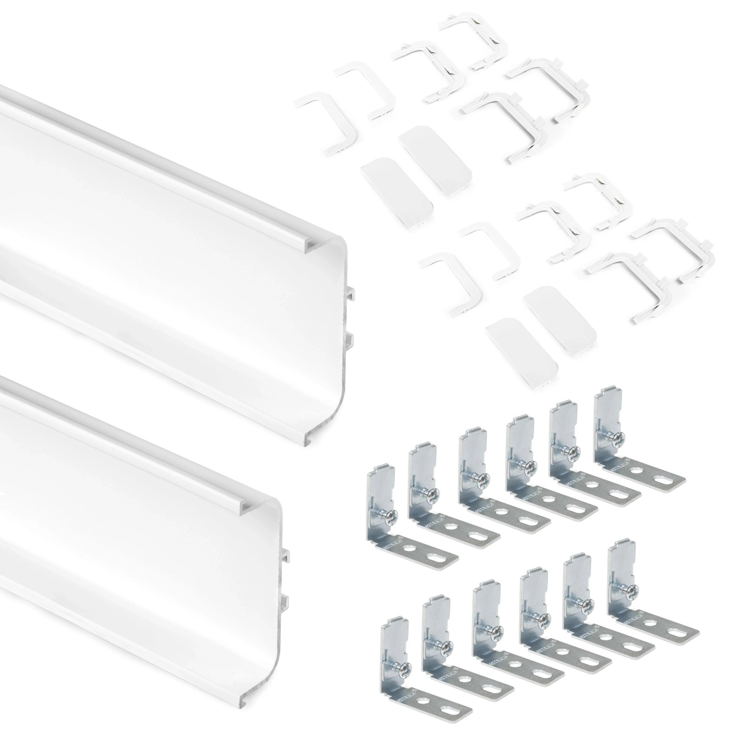 Emuca Lot mit 2 AufLotProfile Gola für Küchenmöbel Länge 235 m mit Zubehör Aluminium Matt Eloxiert