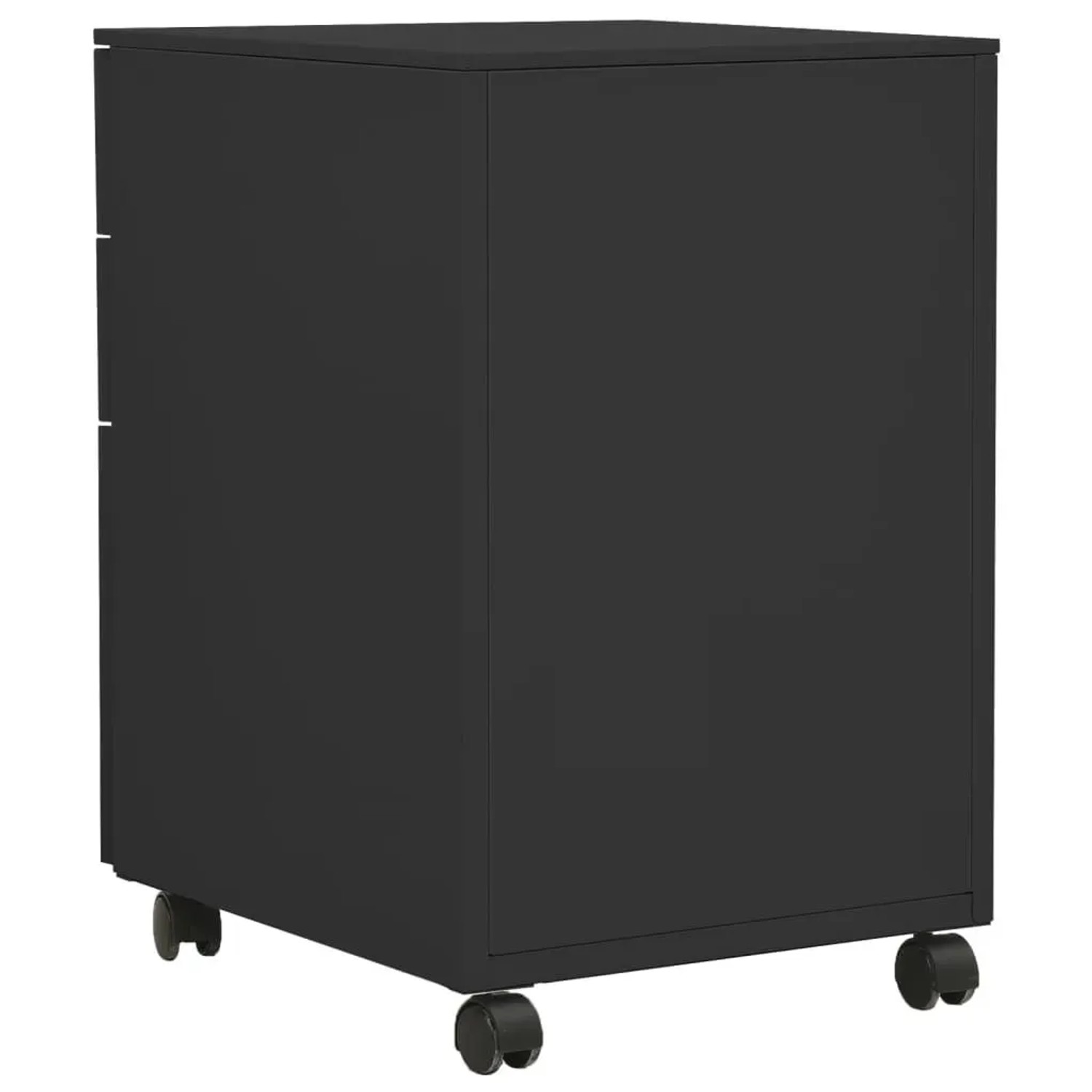 Anthrazitfarbener vidaXL Aktenschrank mit Rollen, 39x45x60 cm, aus Stahl.