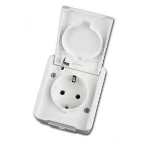 TEM Fontana Schuko Steckdose Weiß 250V16A AP IP44