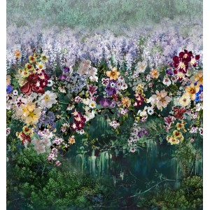 Marburg Fototapete Floral Modern Grün, florales Muster mit grünen Akzenten, 3,4 m x 3,18 m